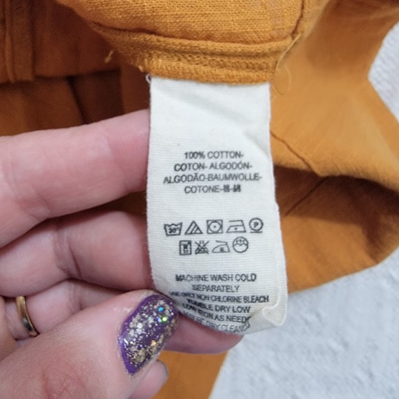 Free People Lula Apron Bib Open Back Midi Dress In Gold Size 8 Cotton - Picture 6 of 14